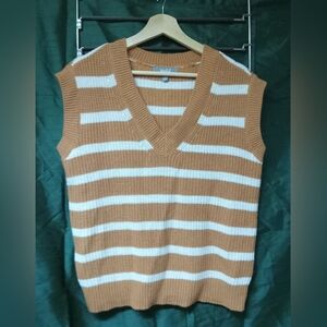 Marled Rust and White Knit Vest